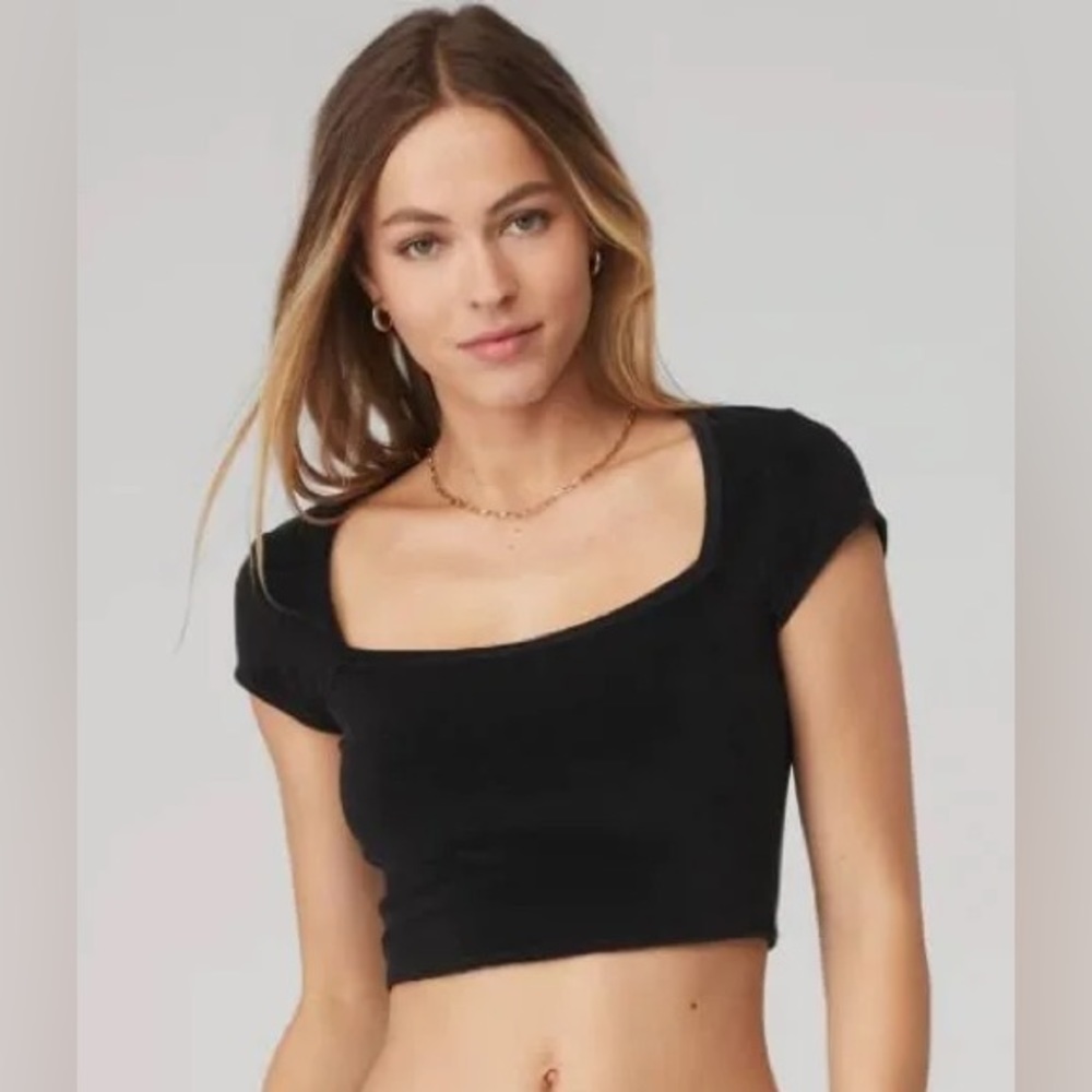 New Alo Yoga Terry Crop Yoga Top small